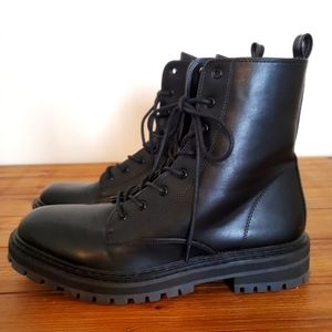 ASOS Raid Vinita Flat Chunky Lace Up Boots